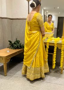 Elegant Yellow Lehenga Choli 1 time use