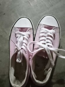 Pink Canvas Sneakers - Size [Your Siz