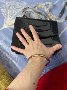Black Patent Leather Snake Head Bag