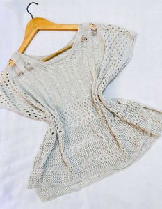 Pinterest Crochet Oversized Grey Top B
