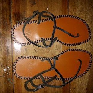 Zara Leather Lace-Up Sandals
