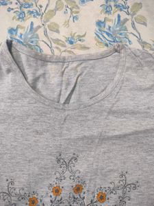 Casual Grey Full Sleeves T-shirt