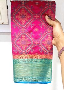 Pink &amp; Blue Silk Saree