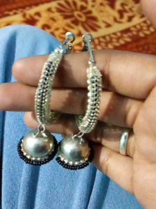 Silver Jhumka Earrings