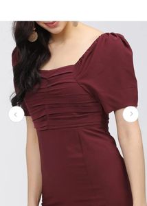 Chic Maroon Midi Dress