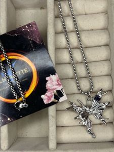 anti-tarnished big butterfly necklace