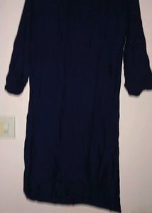 Navy Blue Embroidered Kurti