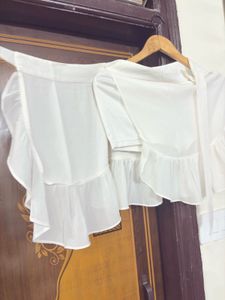 White Ruffle Skort