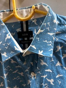 Zara White + Azo Blue Shirt (Combo of 2)