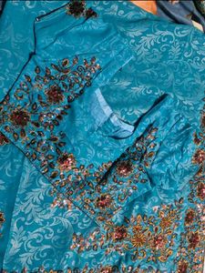 party wear saree with blouse.