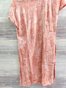 Beautiful Cotton Printed Kurti, Red And Offwhite C