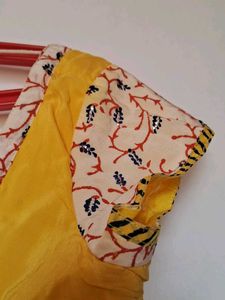Yellow Printed Saree