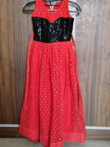 Red & Black Girls' Dress