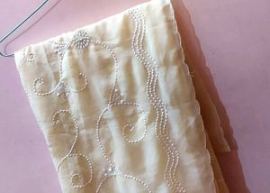 Cream Sequence And Stone Saree