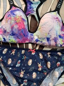 Combo Of Four Imported Fabric Bra N Panty