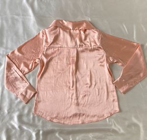 Tokyo Talkies Peach Satin Shirt