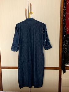 High Low Denim Kurta