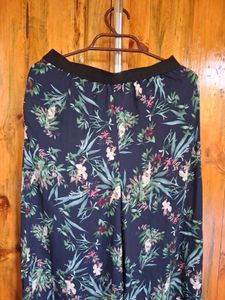 Floral Printed Plazzazzo With Pockets