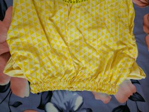 Yellow Kurta + Pocket Pant Plazo