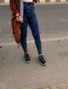 Dark Wash High-Waisted Skinny Jeans