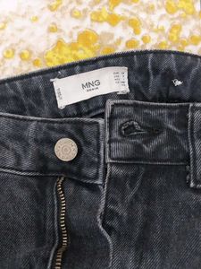 Grey Wide Leg Denim Jeans