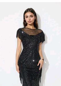 Stunning Sequin Fringe Gown