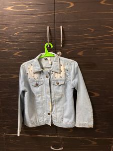 Pearl Embellished Denim Jacket