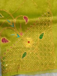 Lite Green Heavy Work Saree