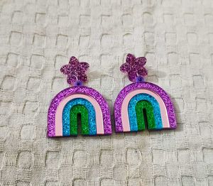 Rainbow Glitter Earrings