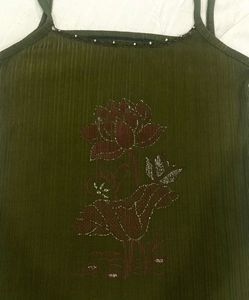 Y2K Ribbed Olive Cami