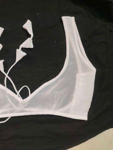 georgette sheer blouse backless