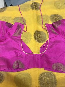 New Mustard Saree Cotton Silk With Blouse