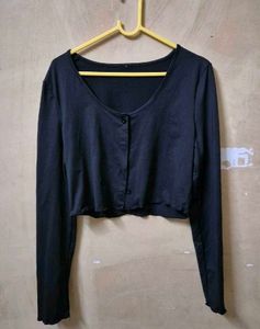 Black Button Cardigan