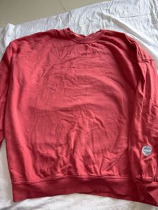 Red Pullover Over Sized Sweatshirt