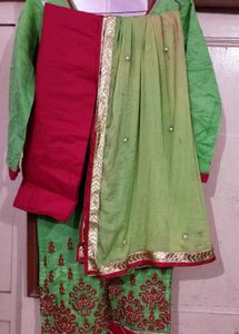 Green Embroidered Salwar Suit Set