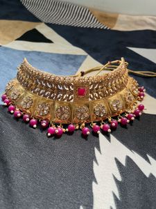 Red Bridal Elegant Gold Choker Set