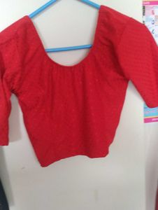 Red , Golden, Green Colour Blouse
