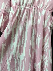 Pink Patterned Midi Dress