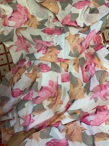 White Floral Printed Frock