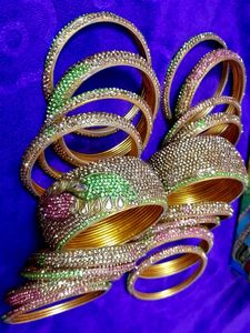 Colorful Crystal Bangles Set