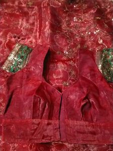 Maroon Embroidered Saree Blouse