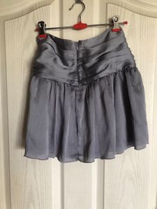 Gray Silk Mini Skirt