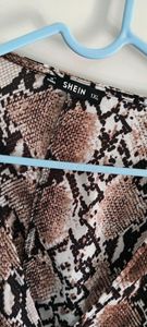 Shein wraparound animal print top