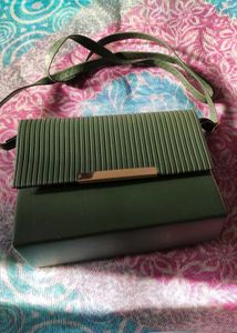 Olive Green Structured Shoulder Bag