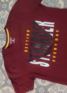 Graphic Print Burgundy Tee