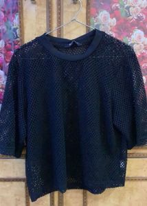 Black Mesh Top