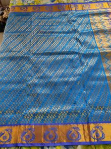 Blue &amp; Gold Saree