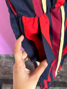 Capsleeves Striped Jumpsuit-Bust Size 32inch