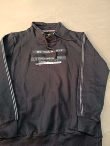 Stylish Navy Graphic Hoodie, M Size