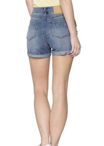 Embroidered Denim High-Waisted Shorts